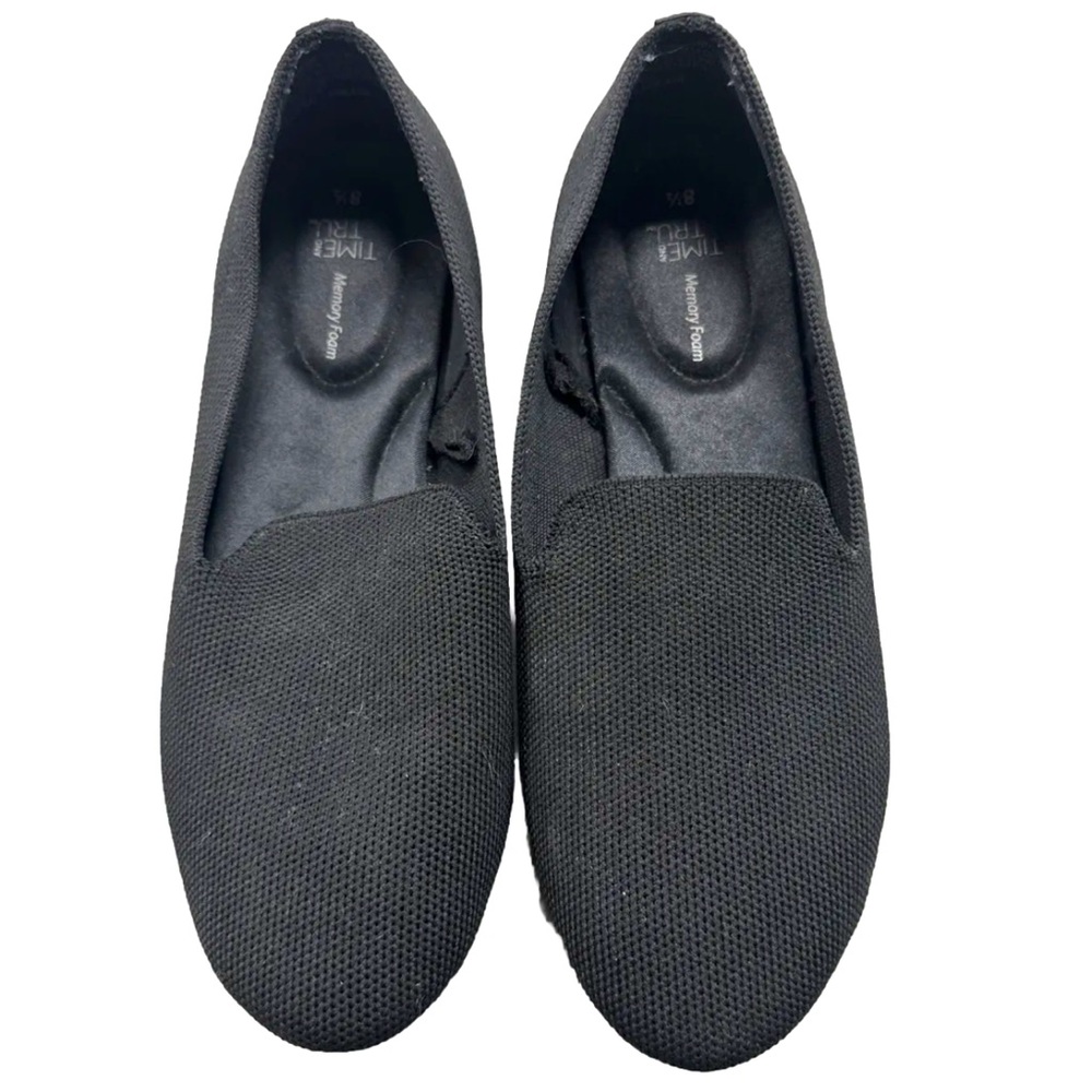Time And Try Shoes Women's 8 1/2 Loafers Slip on Black Flat